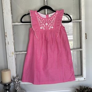 Size 6 Beebay pink chambray embroidered dress